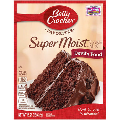 Betty Crocker Super Moist Devil's Food Cake Mix (432g) - A Taste of the States