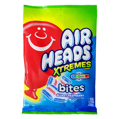 Airheads Xtremes Bites Bluest Raspberry (6oz) - A Taste of the States