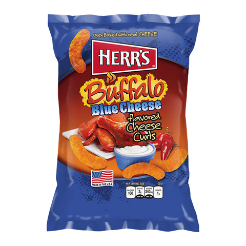 Herr's Buffalo Blue Cheese Curls (7oz) 198g - A Taste of the States