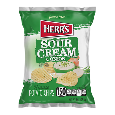 Herr's Sour Cream & Onion Potato Chips (1oz) - A Taste of the States