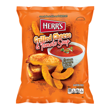 Herr's Grilled Cheese & Tomato Soup flavoured Cheese Curls (6.5oz) - A Taste of the States
