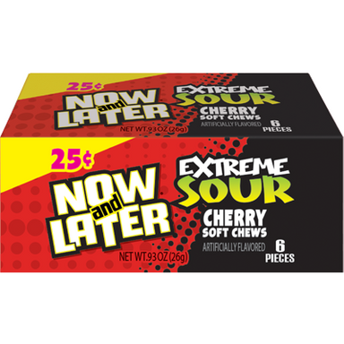 Now & Later Chews (Extreme Sour Cherry) 26g - A Taste of the States