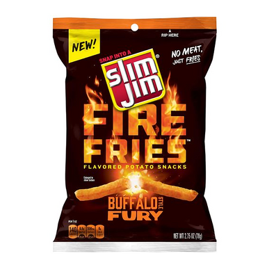 Slim Jims Fire Fries Buffalo Fury Potato Snacks (2.75oz) - A Taste of the States
